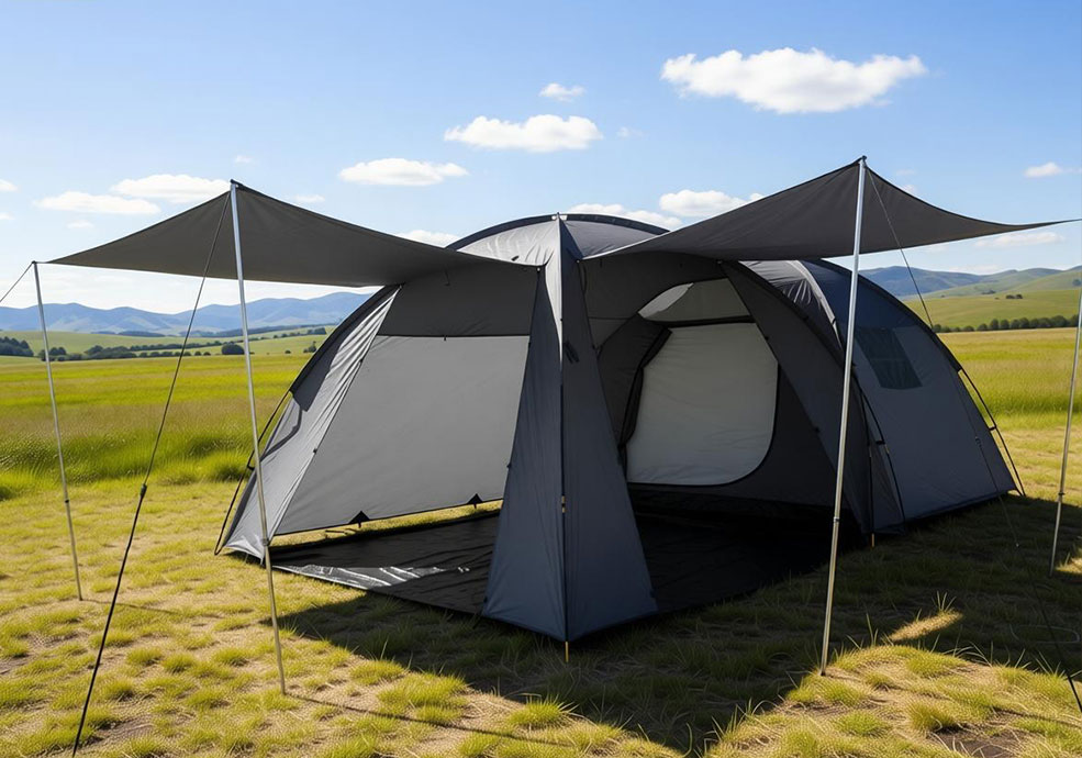 خيمة تخييم عائلية مزدوجة الطبقات مقاومة للماء تتسع من 5 إلى 6 أشخاص