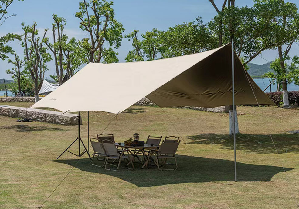 مظلة خارجية من قماش أكسفورد 150D مع قماش مطلي باللون الأسود التيتانيوم