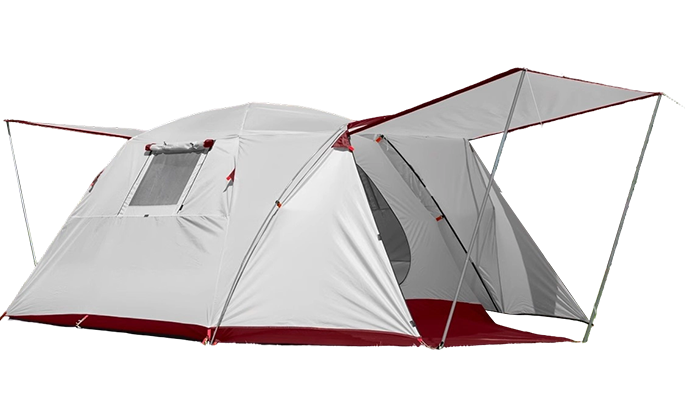 خيمة تخييم تتسع لأربعة أشخاص بغرفة واحدة ومنطقة معيشة واحدة